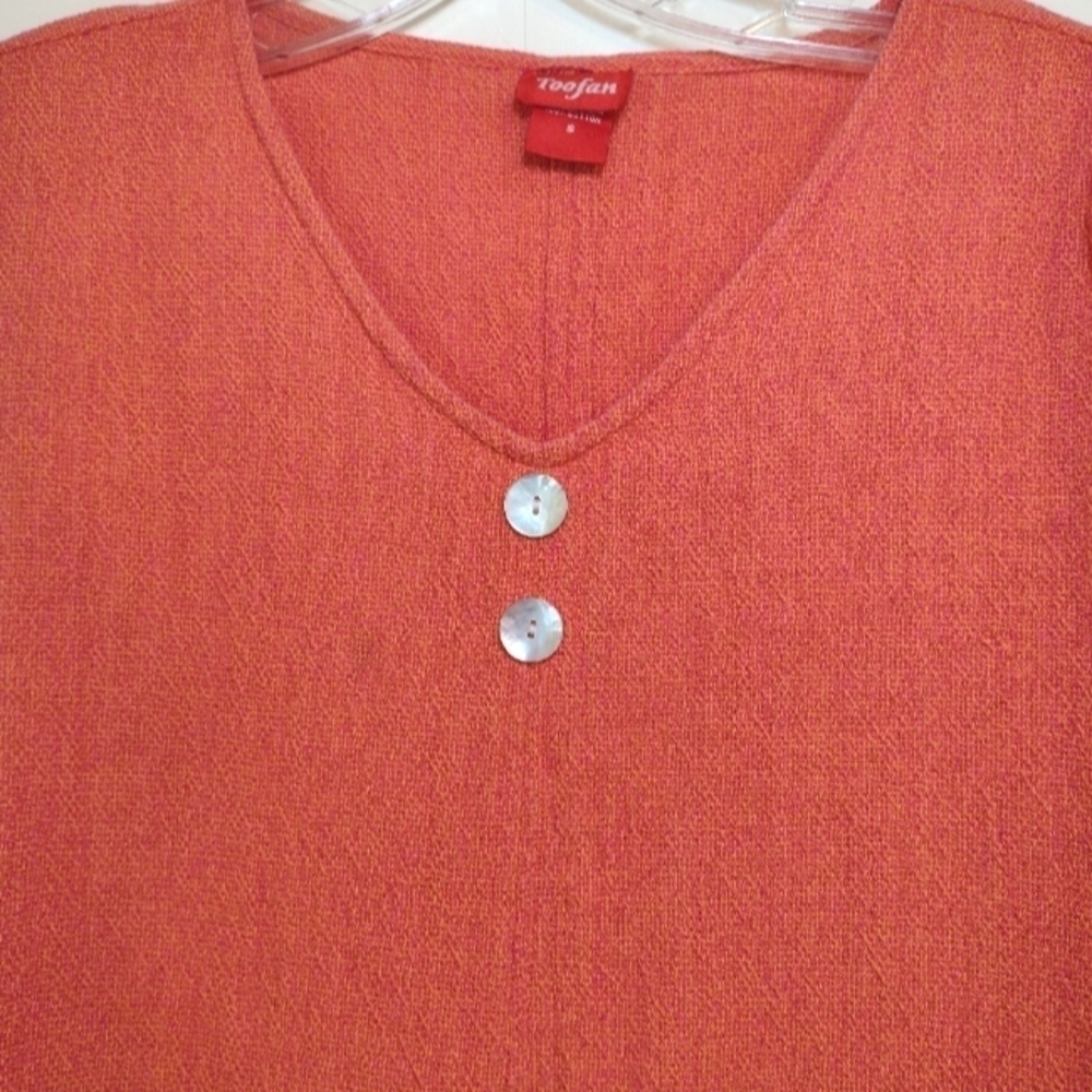 toofan women's orange cotton top size (S) - Picture 4 of 13